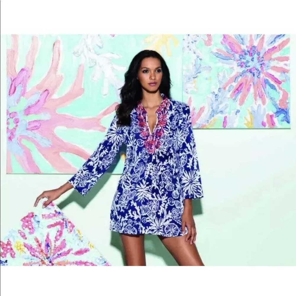 Lilly Pulitzer tunic top blouse resort coral  xs